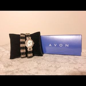 Avon Genuine Onyx Beaded Watch Giftset